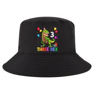 Three Rex 3rd Birthday Third Dinosaur 3 Year Old Cool Comfort Performance Bucket Hat