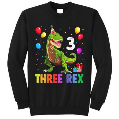 Three Rex 3rd Birthday Third Dinosaur 3 Year Old Sweatshirt