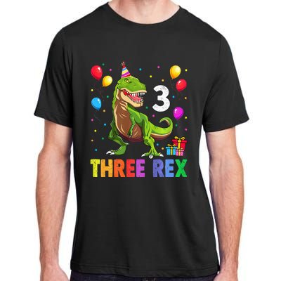 Three Rex 3rd Birthday Third Dinosaur 3 Year Old Adult ChromaSoft Performance T-Shirt