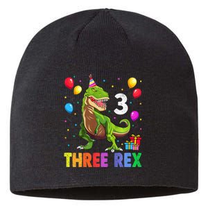 Three Rex 3rd Birthday Third Dinosaur 3 Year Old Sustainable Beanie