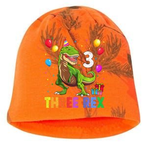 Three Rex 3rd Birthday Third Dinosaur 3 Year Old Kati - Camo Knit Beanie