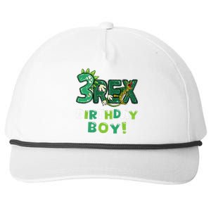 Three Rex 3rd Birthday Third Dinosaur 3 Year Old Snapback Five-Panel Rope Hat