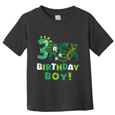Three Rex 3rd Birthday Third Dinosaur 3 Year Old Toddler T-Shirt