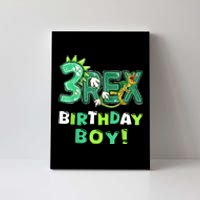 Three Rex 3rd Birthday Third Dinosaur 3 Year Old Canvas