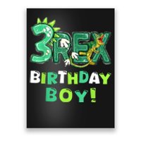 Three Rex 3rd Birthday Third Dinosaur 3 Year Old Poster