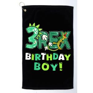 Three Rex 3rd Birthday Third Dinosaur 3 Year Old Platinum Collection Golf Towel