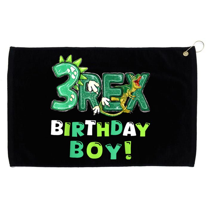 Three Rex 3rd Birthday Third Dinosaur 3 Year Old Grommeted Golf Towel