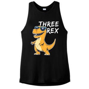 Three Rex 3rd Birthday Gifts Third Dinosaur Boy 3 Years Old Ladies PosiCharge Tri-Blend Wicking Tank