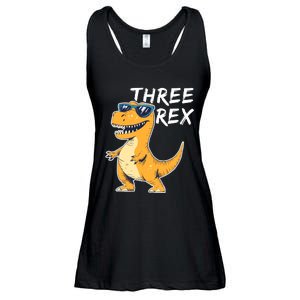 Three Rex 3rd Birthday Gifts Third Dinosaur Boy 3 Years Old Ladies Essential Flowy Tank