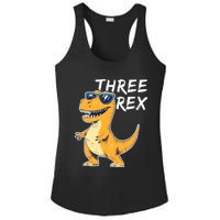 Three Rex 3rd Birthday Gifts Third Dinosaur Boy 3 Years Old Ladies PosiCharge Competitor Racerback Tank