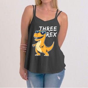 Three Rex 3rd Birthday Gifts Third Dinosaur Boy 3 Years Old Women's Strappy Tank