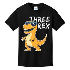 Three Rex 3rd Birthday Gifts Third Dinosaur Boy 3 Years Old Kids T-Shirt