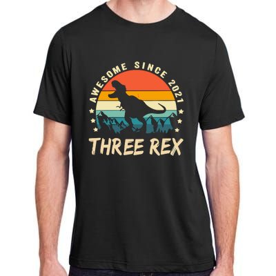 Three Rex 3rd Birthday Third Dinosaur 3 Year Old Adult ChromaSoft Performance T-Shirt