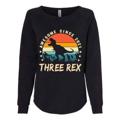 Three Rex 3rd Birthday Third Dinosaur 3 Year Old Womens California Wash Sweatshirt