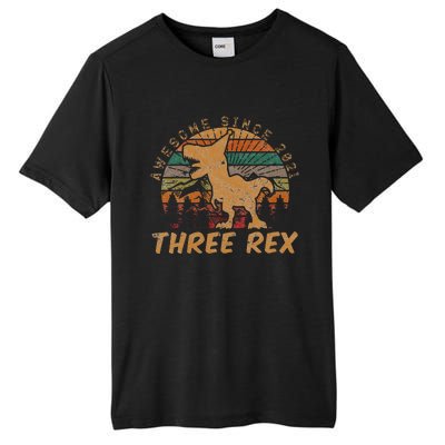 Three Rex 3rd Birthday Gift Third Dinosaur 3 Year Old Tall Fusion ChromaSoft Performance T-Shirt