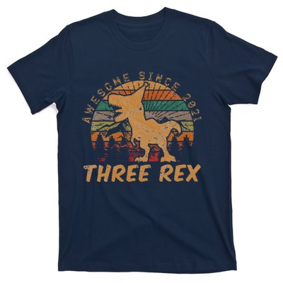 Three Rex 3rd Birthday Gift Third Dinosaur 3 Year Old T-Shirt