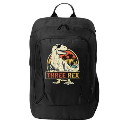 Three Rex 3rd Birthday Third Dinosaur 3 Year Old City Backpack