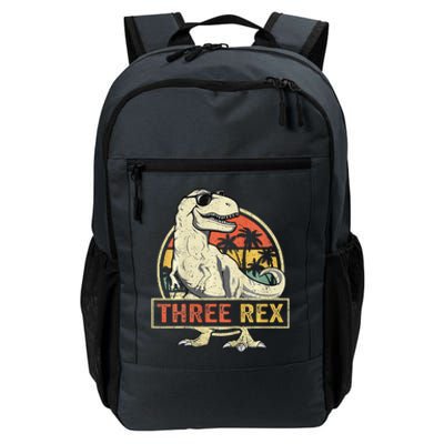 Three Rex 3rd Birthday Third Dinosaur 3 Year Old Daily Commute Backpack