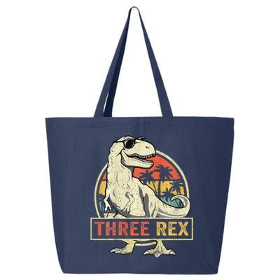 Three Rex 3rd Birthday Third Dinosaur 3 Year Old 25L Jumbo Tote