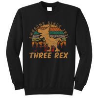 Three Rex 3rd Birthday Gift Third Dinosaur 3 Year Old Sweatshirt