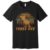 Three Rex 3rd Birthday Gift Third Dinosaur 3 Year Old Premium T-Shirt