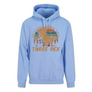 Three Rex 3rd Birthday Gift Third Dinosaur 3 Year Old Unisex Surf Hoodie