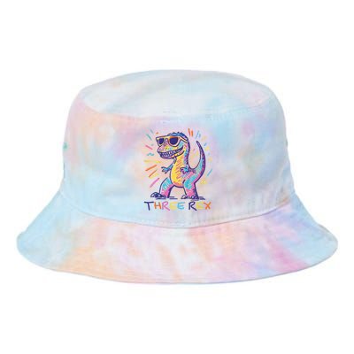 Three Rex 3rd Birthday Gifts Third Dinosaur Boy 3 Years Old Tie Dye Newport Bucket Hat