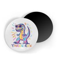 Three Rex 3rd Birthday Gifts Third Dinosaur Boy 3 Years Old Magnet