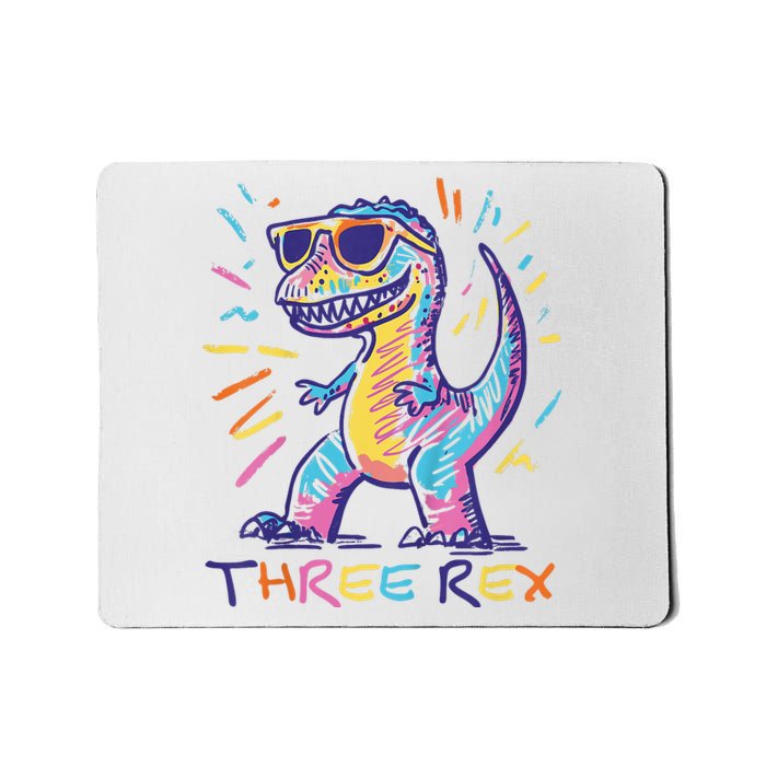 Three Rex 3rd Birthday Gifts Third Dinosaur Boy 3 Years Old Mousepad