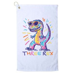 Three Rex 3rd Birthday Gifts Third Dinosaur Boy 3 Years Old Platinum Collection Golf Towel