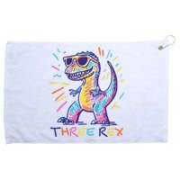 Three Rex 3rd Birthday Gifts Third Dinosaur Boy 3 Years Old Grommeted Golf Towel