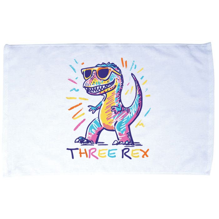 Three Rex 3rd Birthday Gifts Third Dinosaur Boy 3 Years Old Microfiber Hand Towel