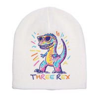 Three Rex 3rd Birthday Gifts Third Dinosaur Boy 3 Years Old Short Acrylic Beanie