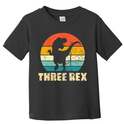 Three Rex 3rd Birthday Third Dinosaur 3 Year Old Toddler T-Shirt