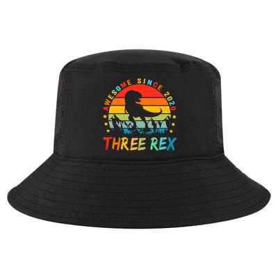 Three Rex 3rd Birthday Third Dinosaur 3 Year Old Cool Comfort Performance Bucket Hat