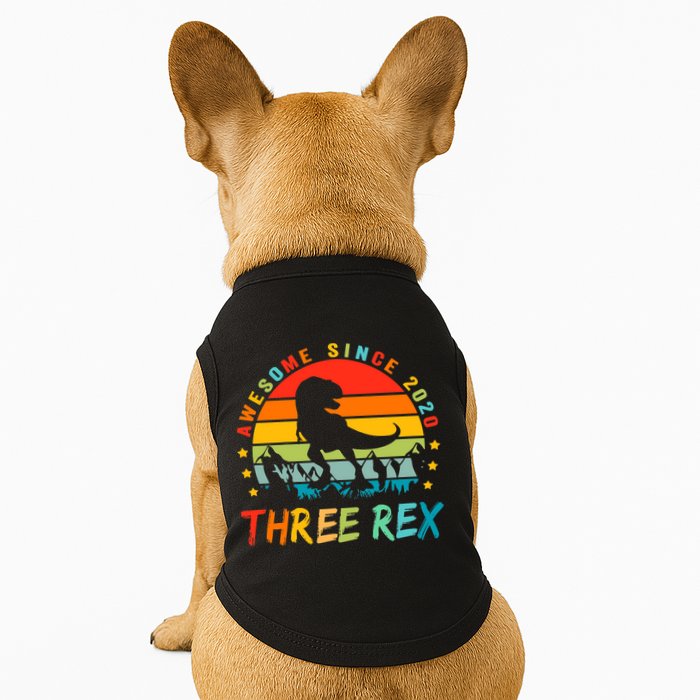 Three Rex 3rd Birthday Third Dinosaur 3 Year Old Doggie Tank