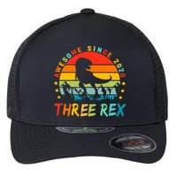 Three Rex 3rd Birthday Third Dinosaur 3 Year Old Flexfit Unipanel Trucker Cap