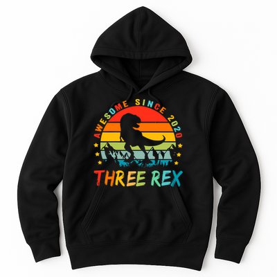 Three Rex 3rd Birthday Third Dinosaur 3 Year Old Hoodie
