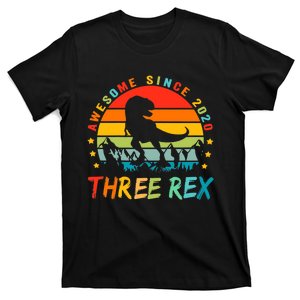 Three Rex 3rd Birthday Third Dinosaur 3 Year Old T-Shirt