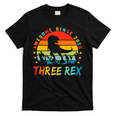 Three Rex 3rd Birthday Third Dinosaur 3 Year Old T-Shirt