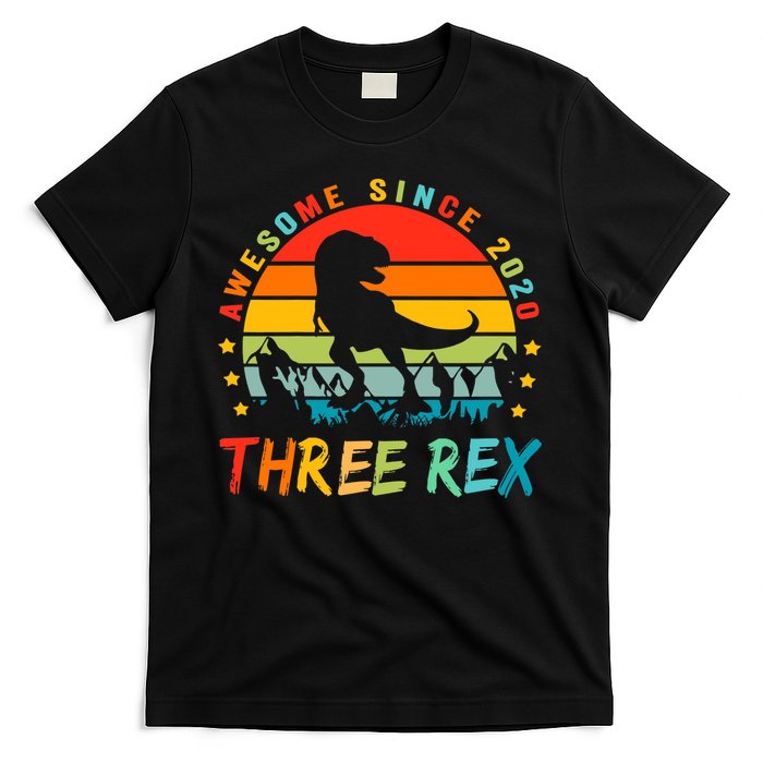 Three Rex 3rd Birthday Third Dinosaur 3 Year Old T-Shirt