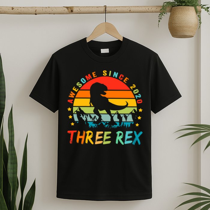 Three Rex 3rd Birthday Third Dinosaur 3 Year Old T-Shirt