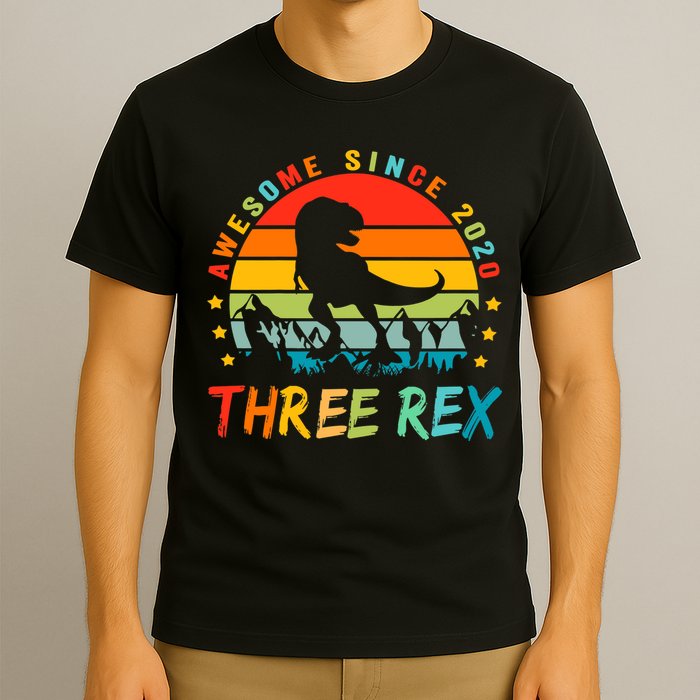 Three Rex 3rd Birthday Third Dinosaur 3 Year Old T-Shirt
