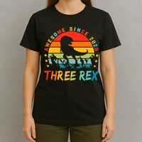Three Rex 3rd Birthday Third Dinosaur 3 Year Old T-Shirt