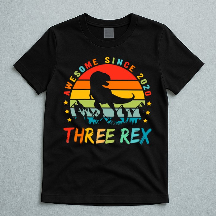 Three Rex 3rd Birthday Third Dinosaur 3 Year Old T-Shirt