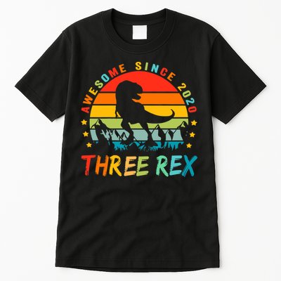 Three Rex 3rd Birthday Third Dinosaur 3 Year Old Tall T-Shirt