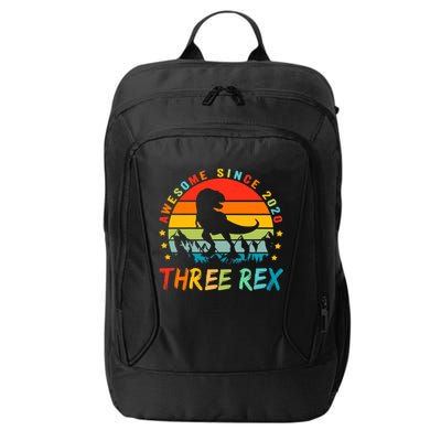 Three Rex 3rd Birthday Third Dinosaur 3 Year Old City Backpack