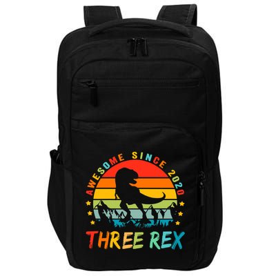 Three Rex 3rd Birthday Third Dinosaur 3 Year Old Impact Tech Backpack