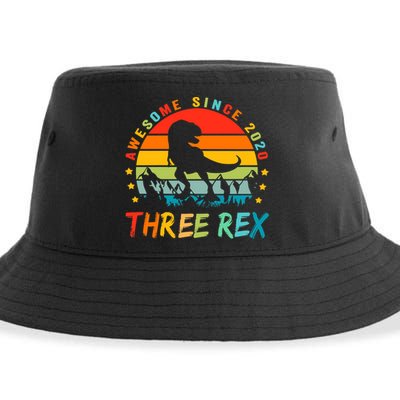 Three Rex 3rd Birthday Third Dinosaur 3 Year Old Sustainable Bucket Hat