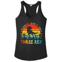 Three Rex 3rd Birthday Third Dinosaur 3 Year Old Ladies PosiCharge Competitor Racerback Tank